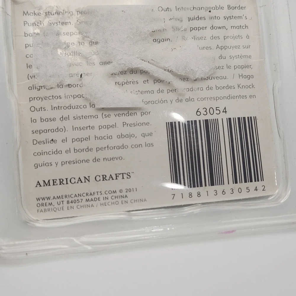 American Crafts Knock Outs Border Punch Mini Scallop Spiral Notebook New